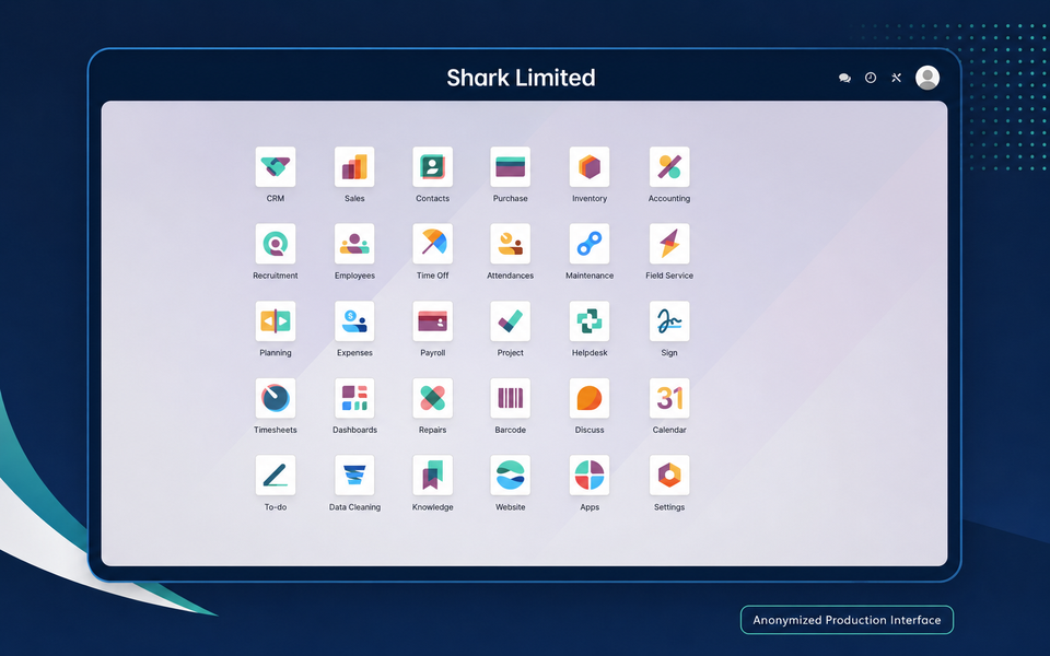 Shark Limited — Integrated Standard Odoo ERP Implementation